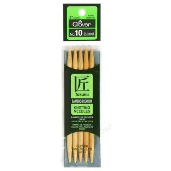 New Clover Bamboo Knitting Needle Double Point 5 in. Size 10 (6.0mm) 5 pc. - Picture 2 of 2